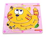 両面木製キッズのおもちゃの迷路パズル教育迷路ゲームルード、猫