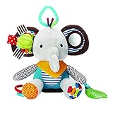 toymytoy Plush Elephant Rattle Pushchair Pramベビーベッド玩具