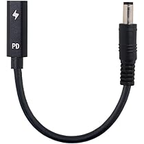 タイプC USB-Cメス入力 ラップトップ18-20Vに適合 Cablecc Type C USB-Cメス入力、DC 7.4 * 5.0mmラップトップ18