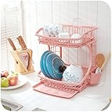 ダブルキッチンシェルフ、ランディングジョブディッシュラック収納ラック排水箸キャリッジカトラリートレイ