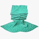 Porpora Mermaid Tail Blanket Mermaid Crochet Knitting Blanket Best Birthday Christmas gift Blanket H