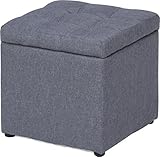 不二貿易 ファブリック 収納ボックススツール 直径35cm グレー 60716