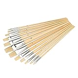 Silverline - Flat Tipped Brush Set 12Pce (12Pce