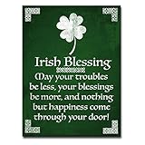 ready2hangart Irish Blessing Wrappedキャンバス壁アート (X-Small) 16" H x 12" W グリーン SPD002-MW1612