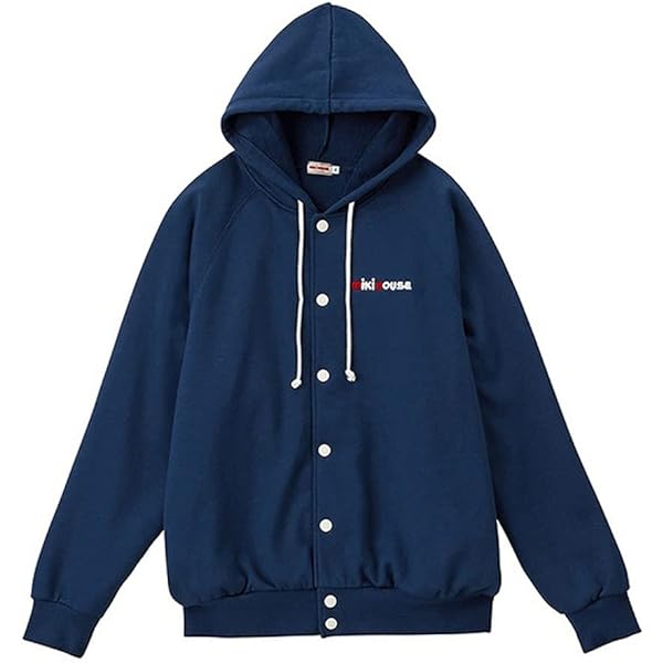 ひろりん 新品 ミキハウス パーカー バッグロゴ ネイビー MIKI HOUSE