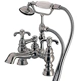 キングストン真鍮cc1158t英語Heritageヴィンテージ脚浴槽フィラーwithハンドシャワー 7-Inch Center CC1158T8