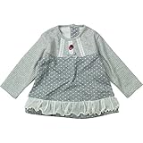 《H28年秋冬物》(日本製) Pample Mousse(パンプルムース) 接結水玉とミニマム千鳥いちごモチーフ付きトレーナー 80cm/GY NO.DP-63263