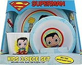 Superman Kawaii Kids 3-Piece Dish Set by iCup [並行輸入品]
