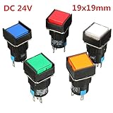 ランフィー 16 mm DC 24 v プッシュボタンセルフロックラッチスイッチスクエア LED ライト19x19mm