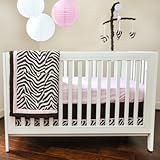 Pam Grace Creations BDNB-ZARA Zara Zebra 10 Piece Crib Set - pink, brown