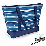 12 Gallon Insulated Mega Tote Blue Bag for Transporting Frozen Food, Perishables and Hot Food [並行輸入品