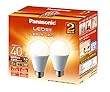 パナソニック LED電球 口金直径26mm 電球40W形相当 電球色相当 (4.4W)一般電球・広配光タイプ 2個入り 密閉形器具対応 LDA4LGEW2T