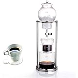 TeFuAnAn 600ml グラス アイスコーヒー メーカー ドリッパー ポット ウォータードリッパー 水出し 耐熱ガラス コーヒーサーバー コーヒーフィルター ウォータードリップ エスプレッソ手作り 600ml-1000ml 6-8人