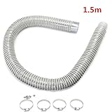 Mollytek サイクロン集塵機 パーツ 集じん機 集塵機用 フレキシブルホース 集塵 ホース Φ55 x 1.5m 4 ステンレス製フープ付き
