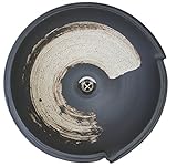 信楽焼　黒ハケメ破れ（中型） 洗面ボール 洗面ボウル 手洗い鉢 オシャレ 洗面台 洗面化粧台 洗面鉢 陶器 信楽焼 tr-3216 (Sトラップ配管セット, 蛇口【se-0004】セット)