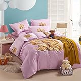 Puppy Kiss Kitty Pink Bedding Duvet Cover Set Cartoon Bedding Kids Bedding Girls Bedding Teen Beddin
