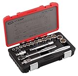 トネ(TONE) ソケットレンチセット 4130MP 差込角12.7mm(1/2") 内容17点 レッド