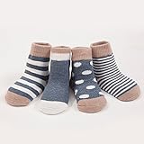 Helen Baby 赤ちゃん ベビー 新生児 柔らかい靴下 4足セット 男の子 女の子 キッズ ベビーソックス（S,ブルー）