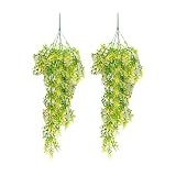 Zhhlinyuan 2pcs Artificial Leaves Vine Ivy Silk Greenery Wedding Party Artificial Hanging Plant Gree