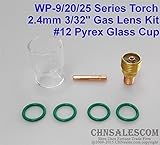 CHNsalescom 7個のTIG溶接トーチガスレンズ＃12パイレックスカップキット WP-9/20/25 2.4mm 3/32