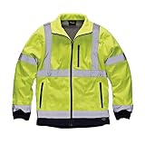 (ディッキーズ) Dickies メンズ 高視認性 夜光/蛍光/光反射 防水ハイビズソフトシェルジャケット セーフティーワークジャケット 作業服 道路工事・建設・警備 男性用 (2XL) (サターンイ
