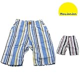 【子供服】 moujonjon (ムージョンジョン) ストレッチストライプ６分丈パンツ 80cm～130cm M37122