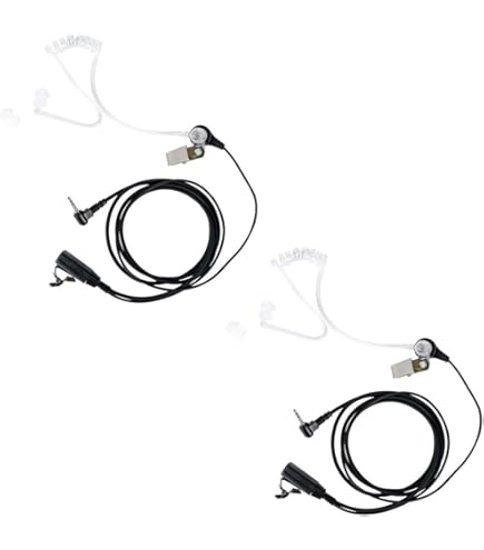 Walkie Talkie Earpiece With Mic - 2.5mm G Shape Headset For Motorola Radios (2 Pack)