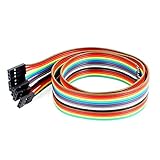 uxcell　ジャンパーワイヤー　リボンケーブル　シングルヘッド　メス　3P　50cm長さ　2.54mmピッチ　5本入り