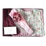 ソレイアード SOULEIADO リボンワンピース+タイツ80~90cm+ヘアバンド ギフトセット ピンク90cm 6326