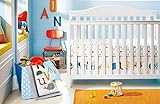 WM Letter Crib Bedding Set with Musical Mobile - 9 Piece [並行輸入品]