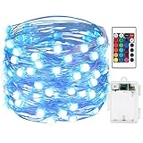 AMIR ストリングスライト フェアリーライト 50LEDs イルミネーションライト led AA電池式 リモコン付き 16色変換可能 クリスマス 学園祭 クリスマス 飾りライト IP65防水 屋外用