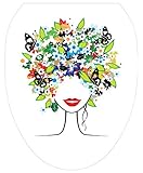 Toilet Tattoos TT-1021-O Spring Lady Decorative Applique For Toilet Lid, Elongated [並行輸入品]