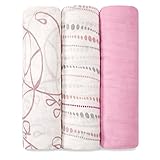 aden + anais (エイデンアンドアネイ) おくるみ Swaddle[3パック] ピンク 出産祝い ブランケット swaddle [並行輸入品]