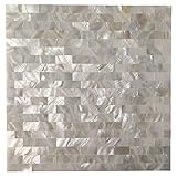 art3dホワイト母のパールシェルモザイクタイルキッチン用Backsplashes /シャワー壁タイル、12 " x 12 " 1 Sheet A18602P1 1