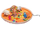 llzjおもちゃストレージバッグKids ToysオーガナイザーBaby RugポータブルLarge Tidyバッグストレージ巾着遊びマット子供家庭用クイックポーチソートアウトオックスフォード布、オレ