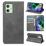 Moto G64 5G / G64Y 5G ケース 手帳型 moto g64 5G 用のカバー 財布型 肌感レザー アクオス moto 用の 携帯ケース レザー 財布型 全面保護 耐衝撃 内蔵カード枚カード収納 スタンド機能 スマホケース 着脱しやすく PCduoduo (グレー, Moto G64 5G / G64Y 5G)