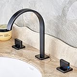 Rozin Widespread 3 Holes Bathroom Sink Faucet Two Handles Basin Mixer Tap Oil-rubbed Bronze [並行輸入品]