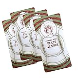 Chrome Vinyl Coated Plate Hanger 5 to 18cm Plates - Set of 4 - Includes Hook and Nail for Hanging