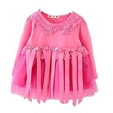 【SEBLES】ベビー服 女の子 女子 リボン レース シフォン 花 フラワー 長袖 お洒落 可愛い フリフリ ミニスカート スカート 0歳 1歳 2歳(ディープピンク,100cm)