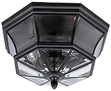 Quoizel NY1794K Newbury 3-Light Outdoor Flush Mount, Mystic Black [並行輸入品]