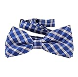 男の赤ちゃんの蝶ネクタイはリネン調整キッズ入学式パーティー結婚式ネクタイをチェック (ブルー)