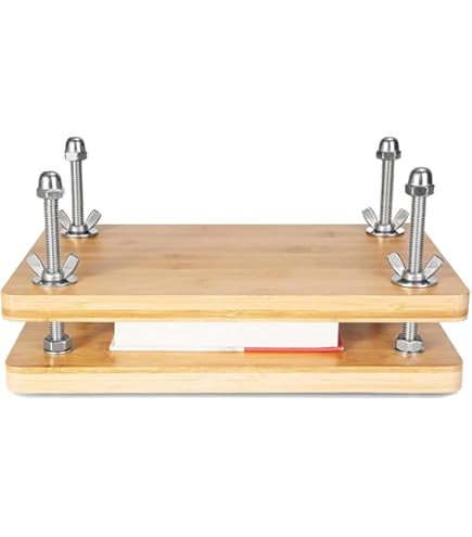 Amazon | PATIKIL 木製製本プレス機 29x20 cm ポータブル 竹製本プレス