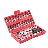 Firlar ホームツールセット 工具セット 作業道具セット ガレージツールセット ツールキット　ソケットレンチセット 家庭修理 作業用　46個セット