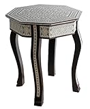 螺鈿家具　Mother of Pearl エジプト螺鈿の工芸家具・サイドテーブル・オクタゴン・組み立て式・エジプト製イスラミックな幾何学デザインのテーブル　W41cm×D41cm×H49cm retb090