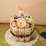 おむつケーキ　1段　　Cuｔe 3500 (はじめての肌へのいちばんMサイズ, ナチュラル)