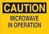 Brady 42834 Aluminum Radiation & Laser Sign, 10" X 14", Legend "Microwave In Operation" [並行輸入品]