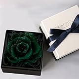 Makefuture　プリザーブドフラワー ダイヤモンドローズ アモローサ使用 フラワーボックス (ブリティッシュグリーン)