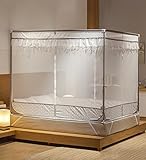 LIQICAI 蚊帳 ポリエステル100％ 高密度ネットワーク 昆虫からの保護、 便利な3つのドア2色5つのオプションのサイズ ( 色 : ゴールド , サイズ さいず : 1.80x2.20x1.5