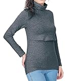 [ベルメゾン] マタニティ インナー 長袖 綿混 授乳口付 タートル あったかインナー ホットコット 産後 キャミソール・肌着 杢チャコール L