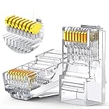 LAN コネクタ 50個入りLANケーブル lanコネクタ RJ45 Cat6 Cat5e対応 非貫通型 簡単取付 爪折れにくい 単線ヨリ線対応 50個入り (50個入り)